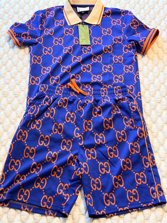 Gucci Other - Gucci Blue and Orange GG Logo Polo